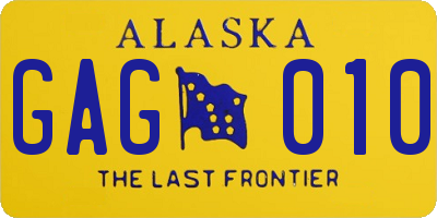 AK license plate GAG010