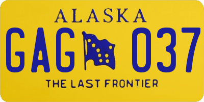 AK license plate GAG037