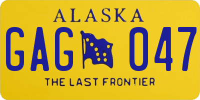 AK license plate GAG047