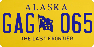 AK license plate GAG065
