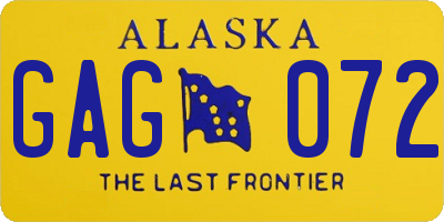 AK license plate GAG072