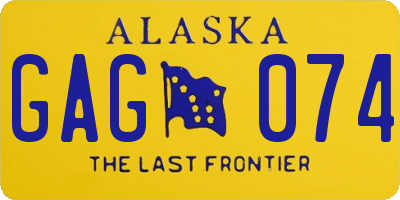 AK license plate GAG074