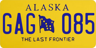 AK license plate GAG085