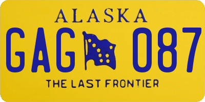 AK license plate GAG087