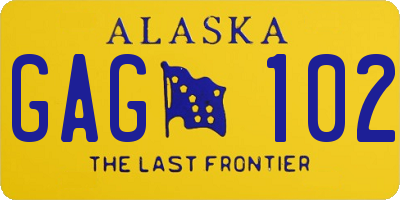 AK license plate GAG102