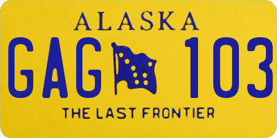 AK license plate GAG103