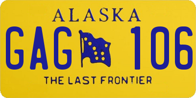 AK license plate GAG106