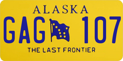 AK license plate GAG107