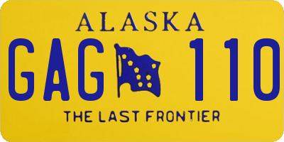 AK license plate GAG110
