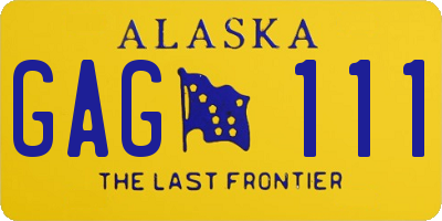 AK license plate GAG111