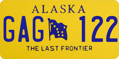AK license plate GAG122