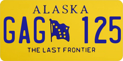 AK license plate GAG125