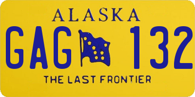 AK license plate GAG132