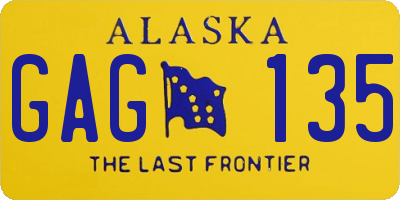 AK license plate GAG135