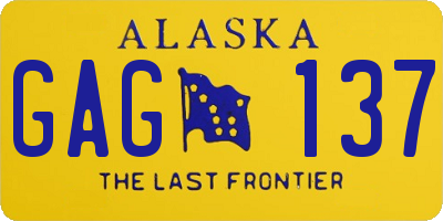 AK license plate GAG137