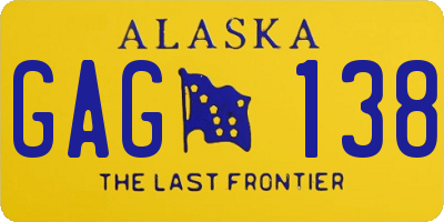 AK license plate GAG138