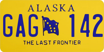 AK license plate GAG142
