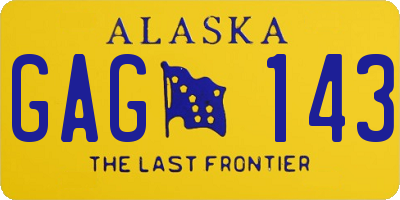 AK license plate GAG143