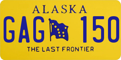 AK license plate GAG150