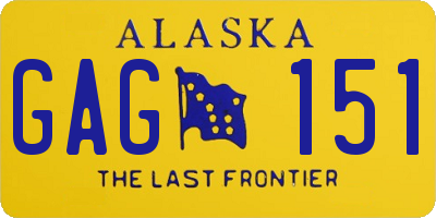 AK license plate GAG151