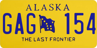 AK license plate GAG154