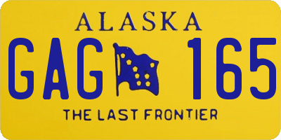 AK license plate GAG165