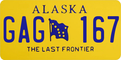 AK license plate GAG167