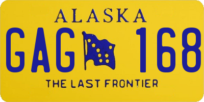 AK license plate GAG168