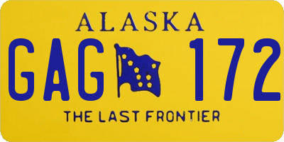 AK license plate GAG172