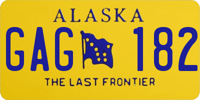 AK license plate GAG182