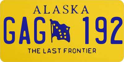AK license plate GAG192
