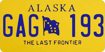 AK license plate GAG193