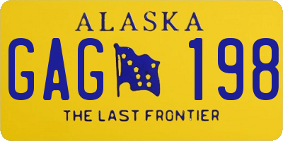 AK license plate GAG198