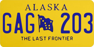 AK license plate GAG203