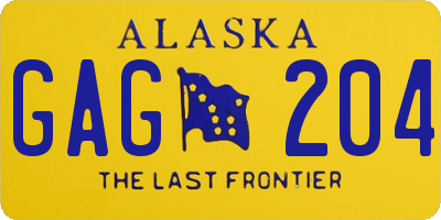 AK license plate GAG204
