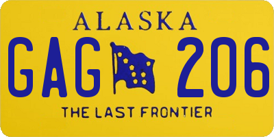 AK license plate GAG206