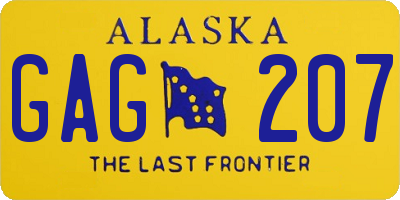 AK license plate GAG207