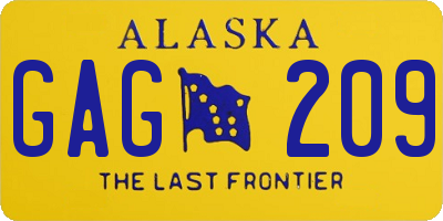 AK license plate GAG209