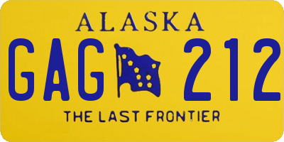 AK license plate GAG212