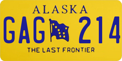 AK license plate GAG214