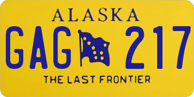AK license plate GAG217