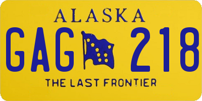 AK license plate GAG218