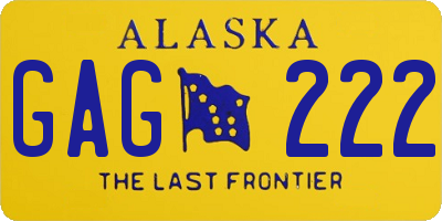 AK license plate GAG222