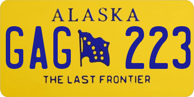 AK license plate GAG223