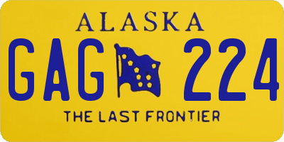 AK license plate GAG224