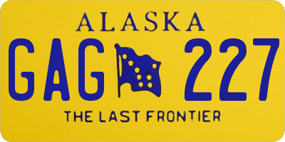 AK license plate GAG227