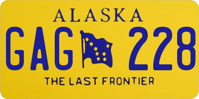 AK license plate GAG228
