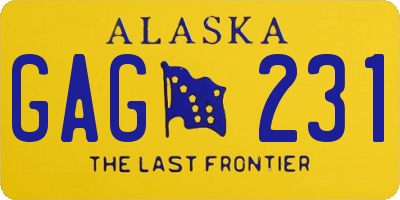 AK license plate GAG231