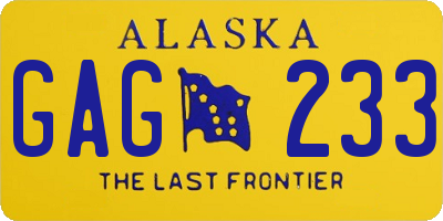 AK license plate GAG233