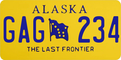 AK license plate GAG234